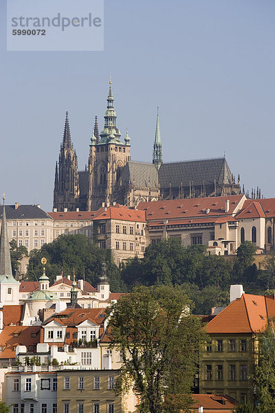 St.-Veits Dom  Königspalast und Burg  UNESCO-Weltkulturerbe  Prag  Tschechische Republik  Europa