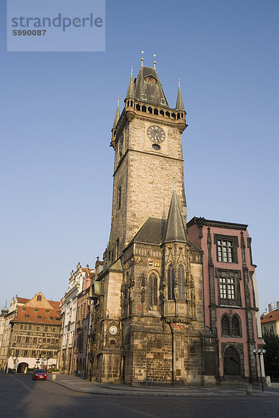 Am frühen Morgen  Rathaus  Altstädter Ring  Old Town  Prag  Tschechische Republik  Europa