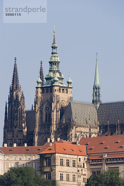 St.-Veits Dom  Königspalast und Burg  UNESCO-Weltkulturerbe  Prag  Tschechische Republik  Europa