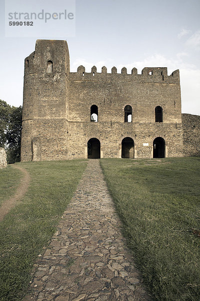 Der Palast von Iyasu ich  innen der königlichen Einschließung  Fasil Ghebbi  UNESCO-Weltkulturerbe in Gondar  Äthiopien  Afrika