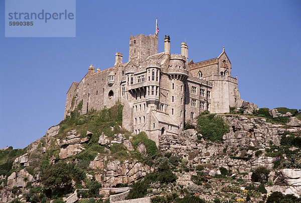 Burg aus dem 14. Jahrhundert  St. Michaels Mount  Cornwall  England  Vereinigtes Königreich  Europa