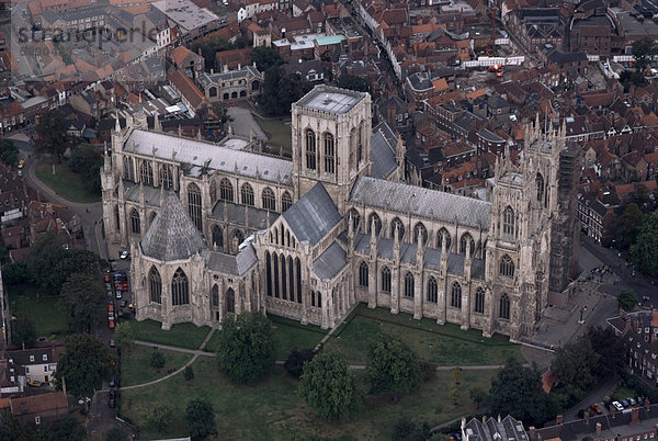 Luftbild des York Minster  York  Yorkshire  England  Vereinigtes Königreich  Europa