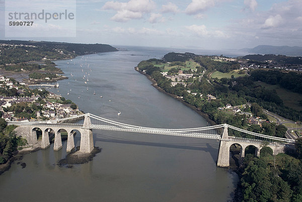 Menai Bridge  Wales  Vereinigtes Königreich  Europa