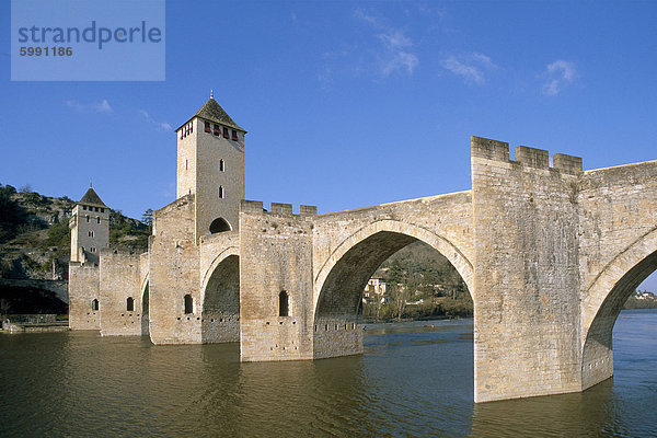 Valentre Brücke  Cahors  Quercy Region  Lot  Frankreich  Europa