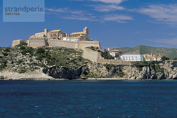 Europa Wand Stadt UNESCO-Welterbe Balearen Balearische Inseln Ibiza alt Spanien