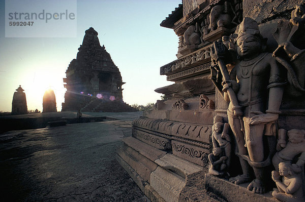 Siva Detail  Visvanatha (Visvanath) Tempel  West-Gruppe  Khajuraho  UNESCO-Weltkulturerbe  Madhya Pradesh  Indien  Asien