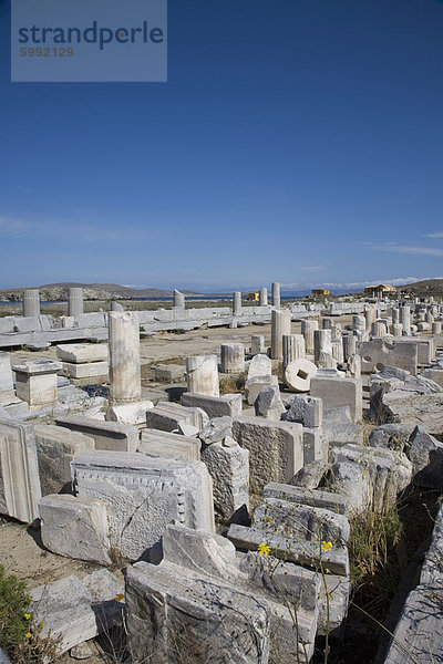 Ausgrabungsstätte  Insel Delos  UNESCO-Weltkulturerbe  Kykladen  griechische Inseln  Griechenland  Europa