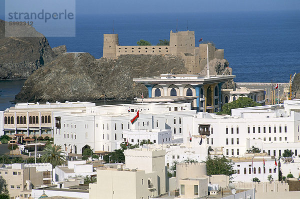 Altstadt und Jalali Fort  Muscat  Sultanat Oman  Naher Osten