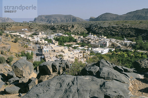 Dorf von Sayq  Al Jabal Al Akkar Region  Hajar-Gebirge  Sultanat Oman  Naher Osten