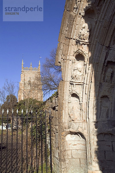 Evesham Abtei und Abbey Park  Evesham  Worcestershire  England  Vereinigtes Königreich  Europa