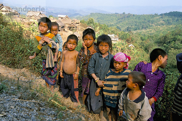 Dorfkinder  Udomoxai (Udom Xai) Provinz  Indochina  Laos  Südostasien  Asien