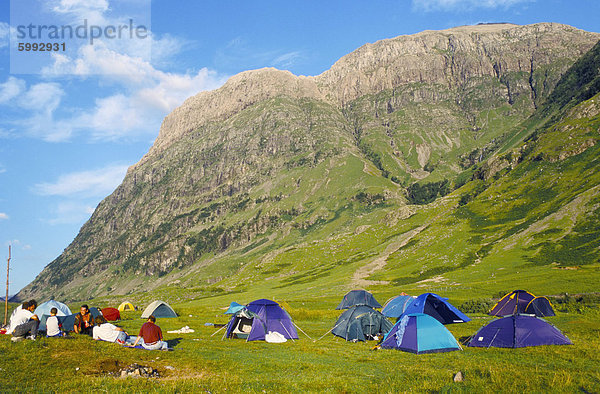 Camping  Vereinigtes Glencoe  Highlands  Schottland  Königreich  Europa