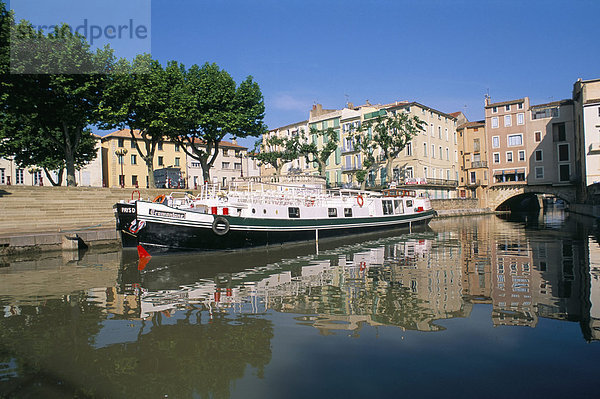 Kanal De La Robine  Stadt Narbonne  Aude  Languedoc-Roussillon  Frankreich  Europa