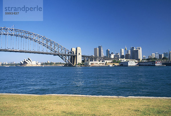 Hafen Wohnhaus Brücke Pazifischer Ozean Pazifik Stiller Ozean Großer Ozean Australien New South Wales Oper Sydney
