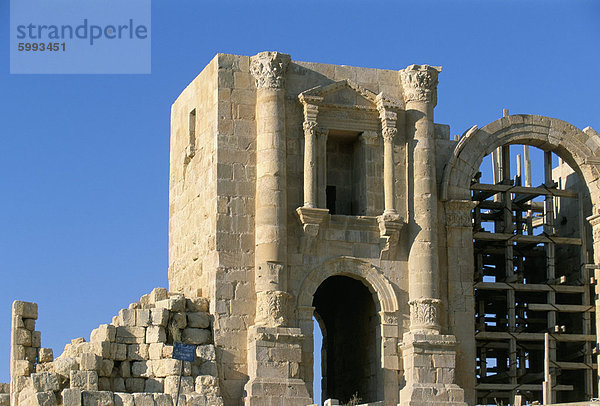 Ruinen  Ausgrabungsstätte  Jerash  Jordan  Naher Osten