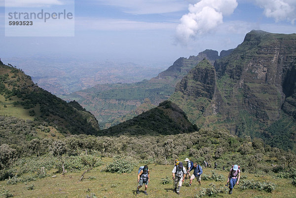 Trekking  Nationalpark Simien Mountains  UNESCO World Heritage Site  Äthiopien  Afrika