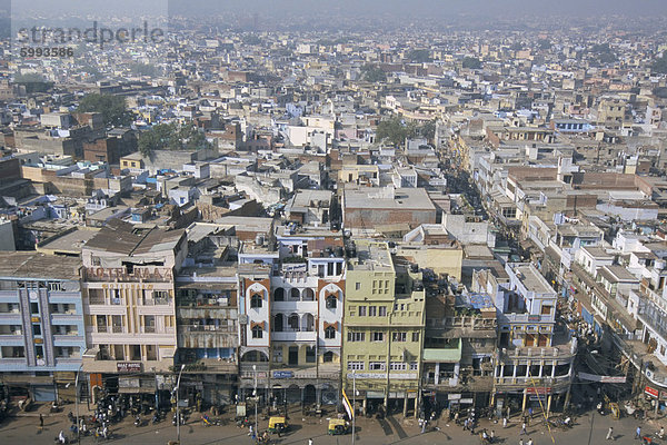 Zentrum von Alt-Delhi  gesehen vom Minarett der Jamia Moschee  Delhi  Indien  Asien