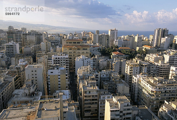Blick über die Stadt von Crown Hotel  Beirut  Libanon  Naher Osten
