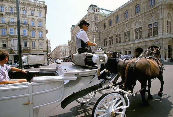 Pferd gezeichneten Wagen  Wien  Österreich  Europa