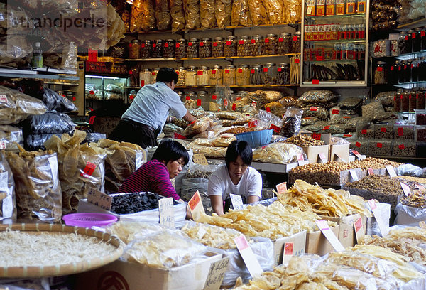Getrocknete Meeresfrüchte Geschäft  Des Voeux Road West  Sheung Wan  Hong Kong Island  Hongkong  China  Asien