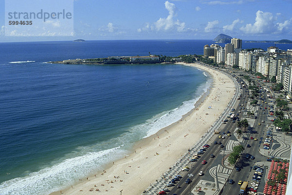 Luftbild der Copacabana in Rio De Janeiro  Brasilien  Südamerika