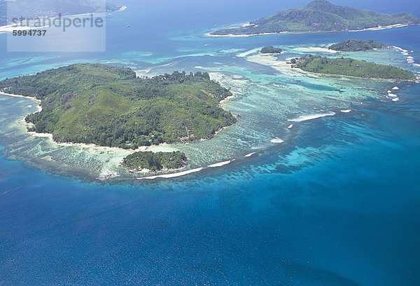 Ile au Cerf und Ile Sainte Anne  Nordostküste  Insel Mahe  Seychellen  Indischer Ozean  Afrika