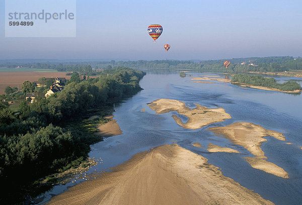 Ballonfahrten über dem Loire Fluß  Blois Gebiet  Pays de Loire  Frankreich  Europa