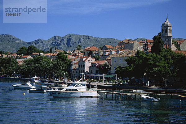 Hafen von Cavtat  Dalmatien  Kroatien  Europa