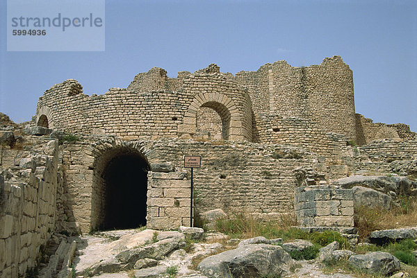 Römische Bäder  Dougga  UNESCO World Heritage Site  Tunesien  Nordafrika  Afrika