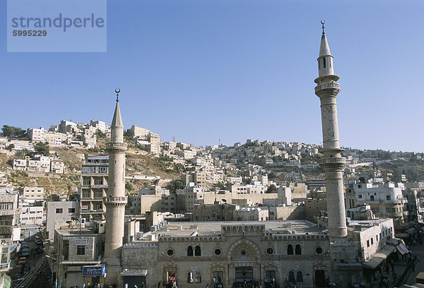 Hussein Moschee und Stadt  Amman  Jordanien  Naher Osten