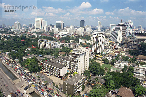 Luftbild der Stadt Bangkok  Thailand  Südostasien  Asien