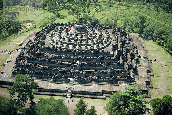 Luftaufnahme über Borobudur  UNESCO-Weltkulturerbe  Java  Indonesien  Asien