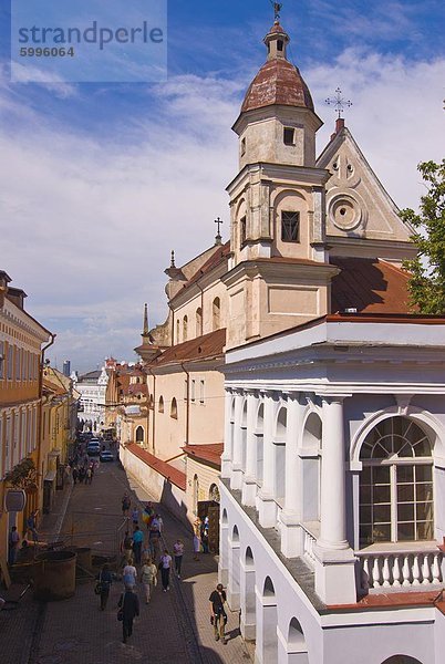 Fußgängerzone von Vilnius  Litauen  Baltikum  Europa