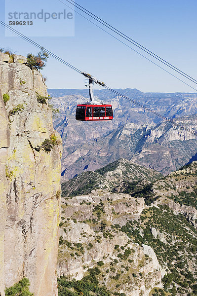 Nordamerika Mexiko Seilbahn Schlucht Kupfer