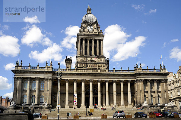 Die City Hall  Victoria Square  Headrow  Leeds  West Yorkshire  England  Vereinigtes Königreich  Europa