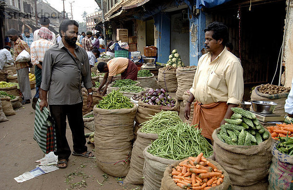 Gemüsemarkt  Chalai  Trivandrum  Kerala  Indien  Asien