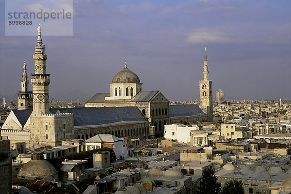 Skyline der Stadt  einschließlich Omayyad Moschee und Souk  UNESCO-Weltkulturerbe  Damaskus  Syrien  Naher Osten