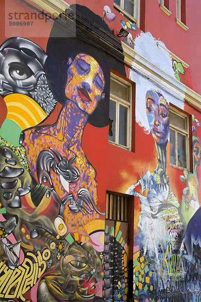 Wandbilder in der Innenstadt von Valparaiso  Chile  Südamerika