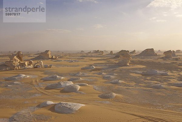 Wind-Erosion Skulpturen des Kalzium reiche Rock in die weiße Wüste in der Nähe von Bahariya  Ägypten  Nordafrika  Afrika