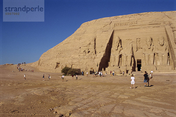 Tempel von Re-Herakhte für den Pharao Ramses II (der große)  verschoben  wenn hohe Assuan-Staudamm gebaut  UNESCO Weltkulturerbe  Abu Simbel  Ägypten  Nordafrika  Afrika