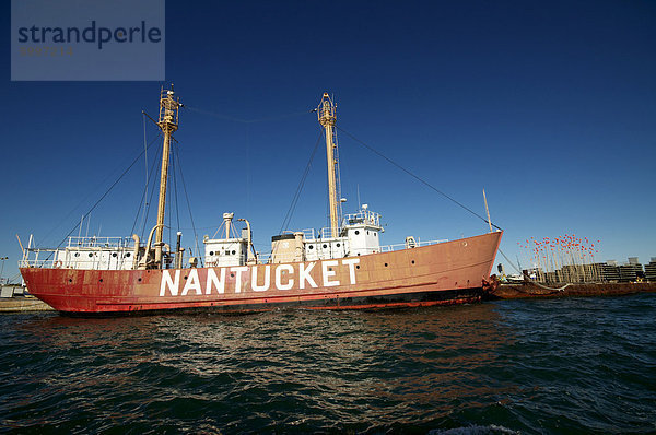 Nantucket leichte Schiff  Hafen von Boston  Boston  Massachusetts  Neuengland  Vereinigte Staaten von Amerika  Nordamerika