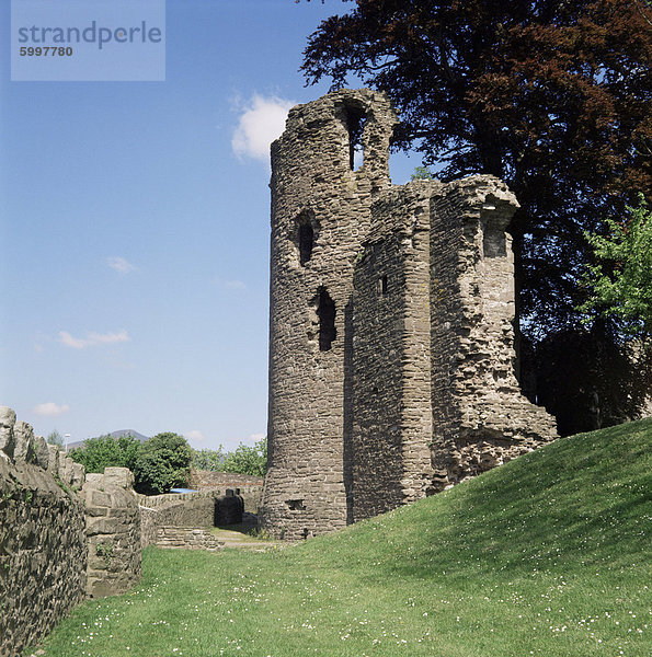 Burg Abergavenny  Monmouthshire  Wales  Vereinigtes Königreich  Europa
