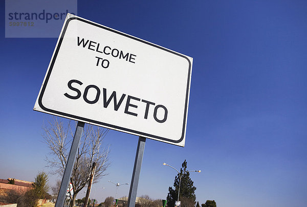 Soweto Straße Zeichen  Soweto  Johannesburg  Gauteng  Südafrika  Afrika