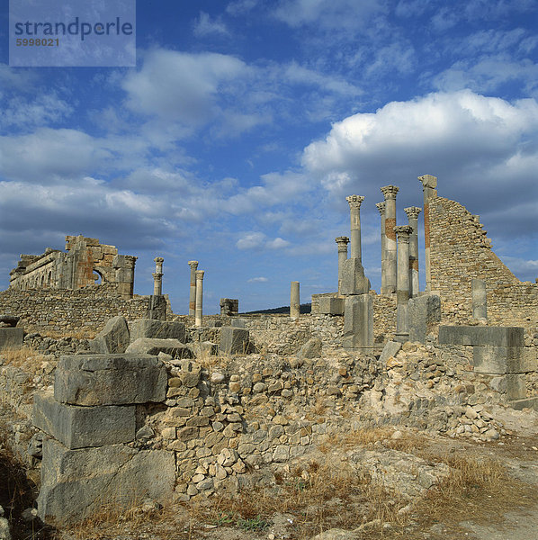 Dritten Jahrhundert römischen Stadt Volubilis  vermutlich die Römer entlegensten Base  UNESCO World Heritage Site  Marokko  Nordafrika  Afrika