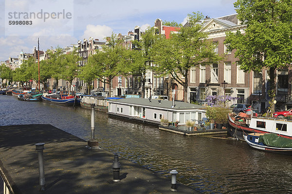 Hausboote  Amsterdam  Niederlande  Europa