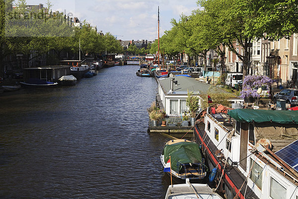 Hausboote  Amsterdam  Niederlande  Europa