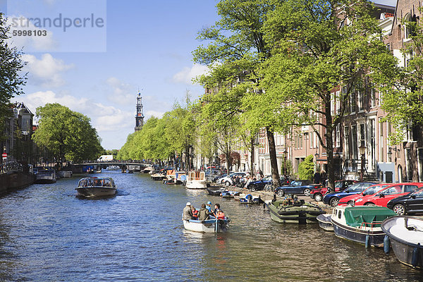 Prinsengracht  Kanal  Amsterdam  Niederlande  Europa