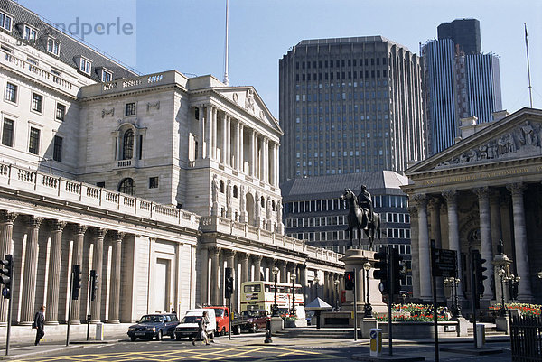 Die Bank of England und der City of London  London  England  Vereinigtes Königreich  Europa