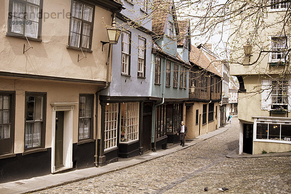 Elm Hill  Norwich  Norfolk  England  Vereinigtes Königreich  Europa