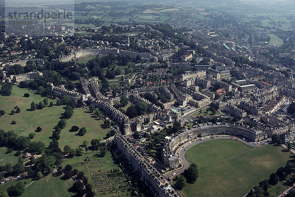 Luftbild des Bades  einschließlich der Royal Crescent  Avon (Somerset)  England  Vereinigtes Königreich  Europa